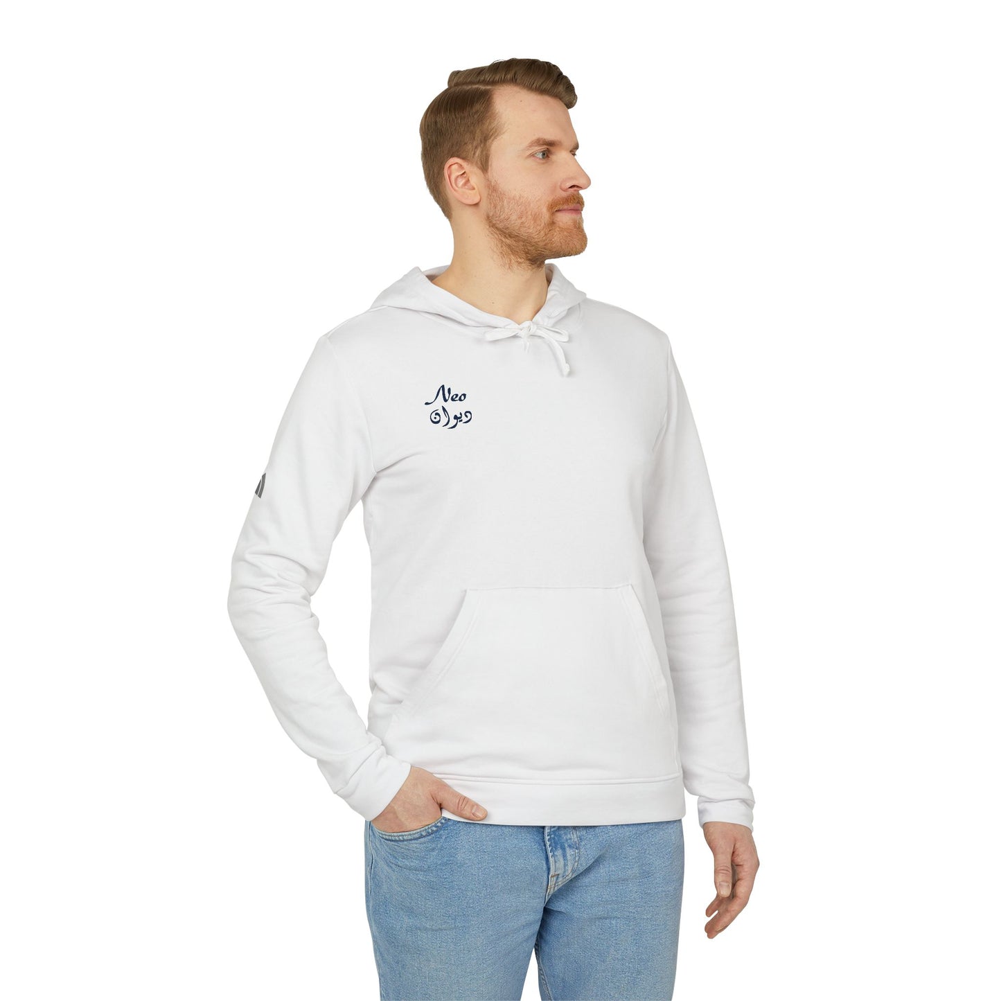 adidas Unisex White Fleece Hoodie