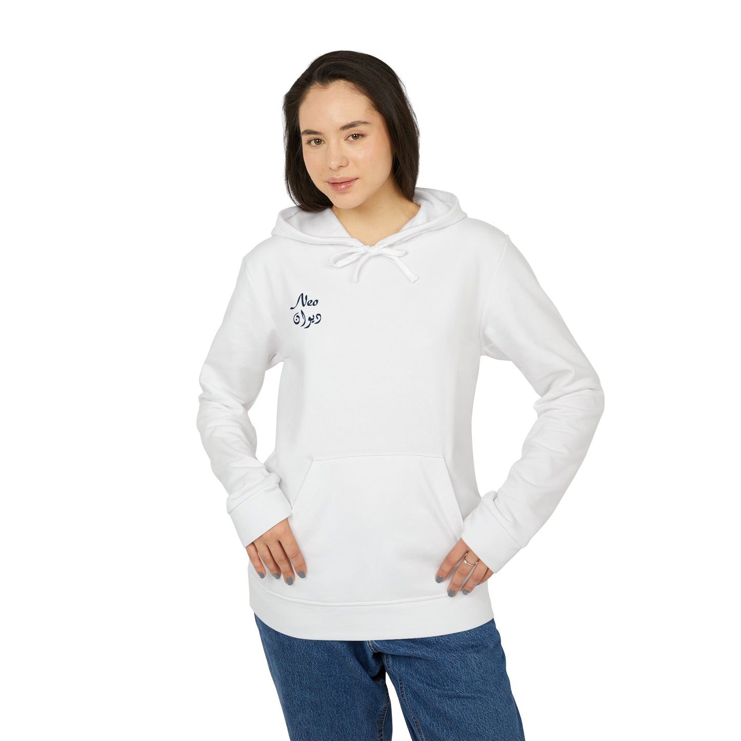 adidas Unisex White Fleece Hoodie
