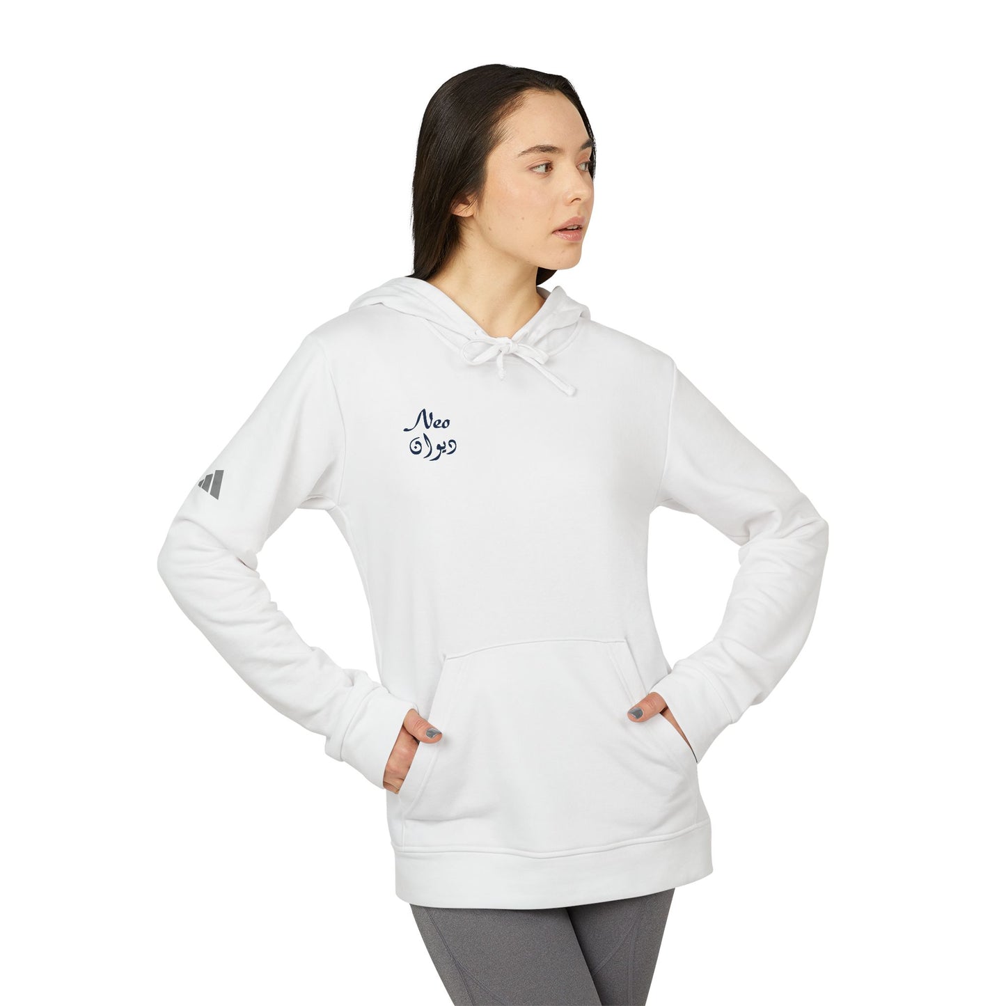 adidas Unisex White Fleece Hoodie